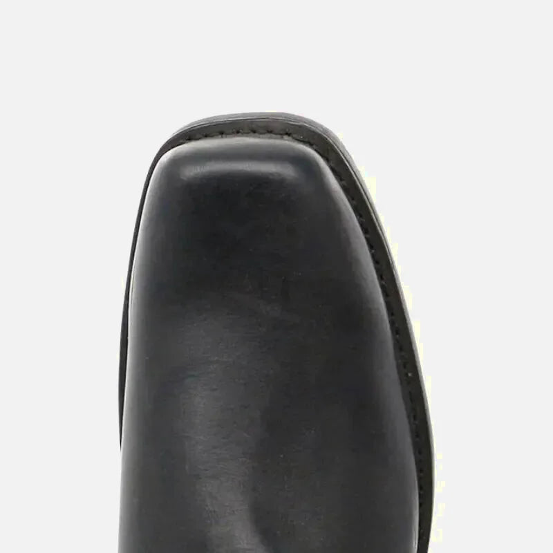 Chaussures Ghost Santiag pour homme Yehaw en cuir noir, détails élégants et design moderne.