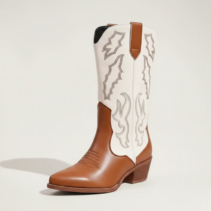 DANIELA Santiag Pour Femme - Yehaw | Marron & Blanc