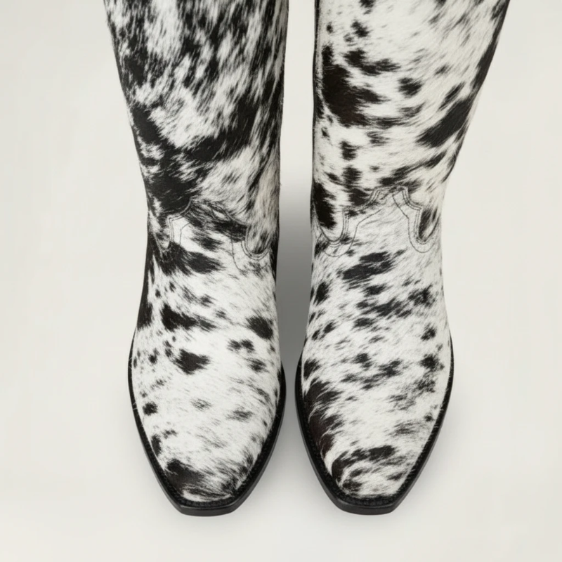 VACHE Santiag Pour Femme - Yehaw | Noir & Blanc