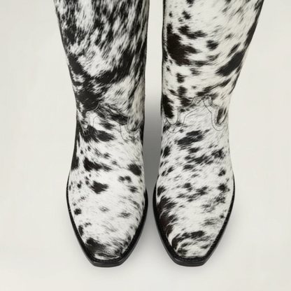 VACHE Santiag Pour Femme - Yehaw | Noir & Blanc