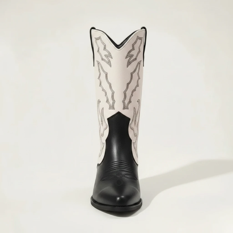 DANIELA Santiag Pour Femme - Yehaw | Noir & Blanc