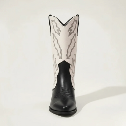 DANIELA Santiag Pour Femme - Yehaw | Noir & Blanc