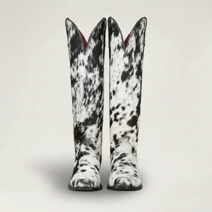VACHE Santiag Pour Femme - Yehaw | Noir & Blanc