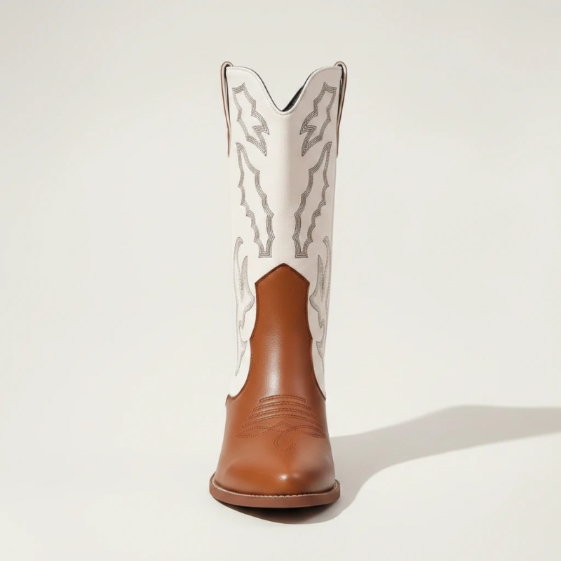 DANIELA Santiag Pour Femme - Yehaw | Marron & Blanc