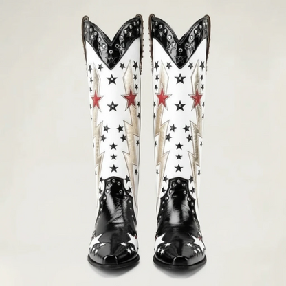 AMANDA Santiag Pour Femme - Yehaw | Noir & Blanc