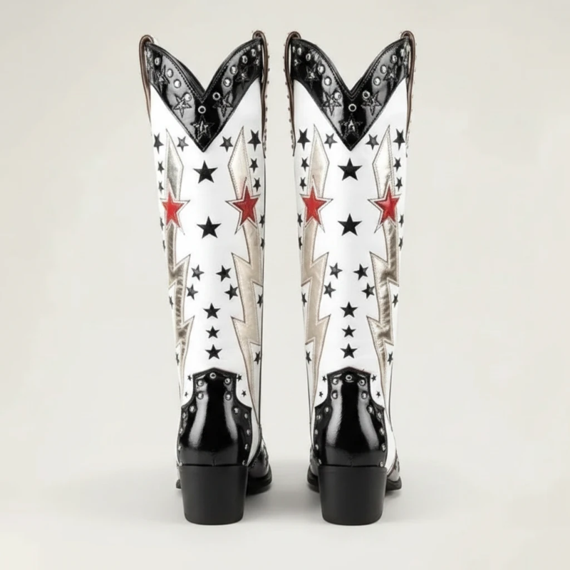 AMANDA Santiag Pour Femme - Yehaw | Noir & Blanc
