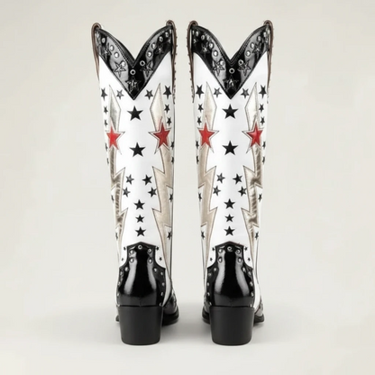 AMANDA Santiag Pour Femme - Yehaw | Noir & Blanc