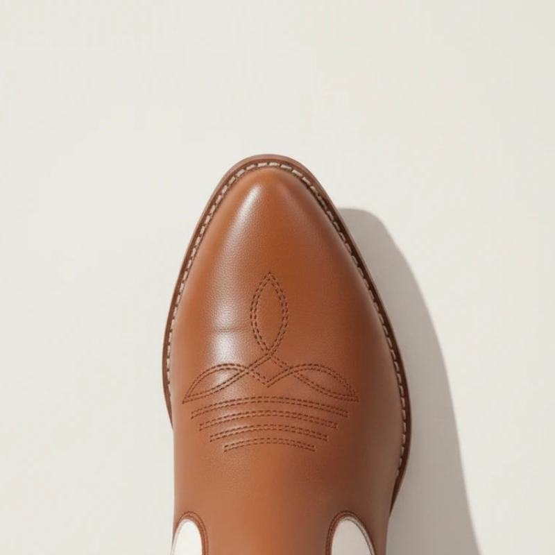 DANIELA Santiag Pour Femme - Yehaw | Marron & Blanc