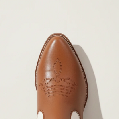 DANIELA Santiag Pour Femme - Yehaw | Marron & Blanc