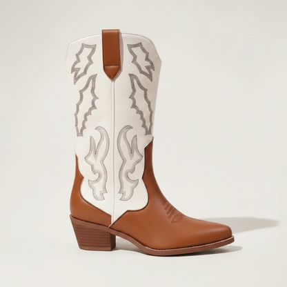DANIELA Santiag Pour Femme - Yehaw | Marron & Blanc