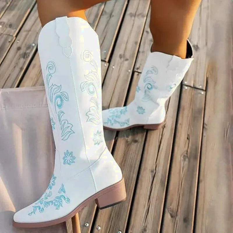 Santiags pour femme Yehaw Adriana en blanc, chaussures élégantes en cuir, pointure 36.5, style moderne et tendance.