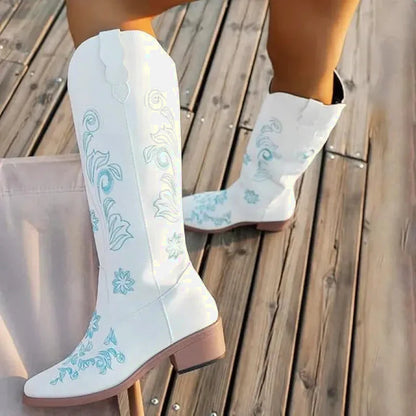 Santiags pour femme Yehaw Adriana en blanc, chaussures élégantes en cuir, pointure 36.5, style moderne et tendance.