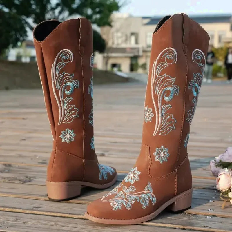 Sandales Santiag pour femme Yehaw Adriana, marron, style élégant avec détails en cuir, pointure 36,5.