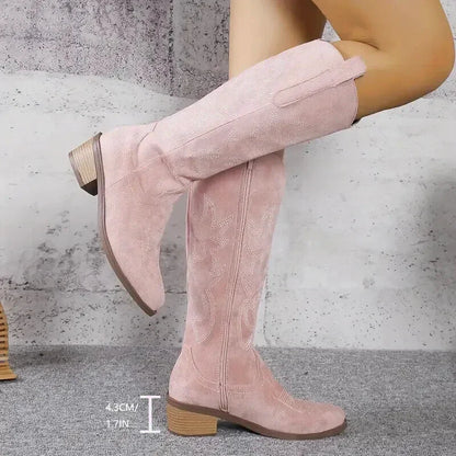 Chaussures santiag pour femme Antonia Yehaw en rose avec détails en cuir, taille 36, style élégant et tendance.