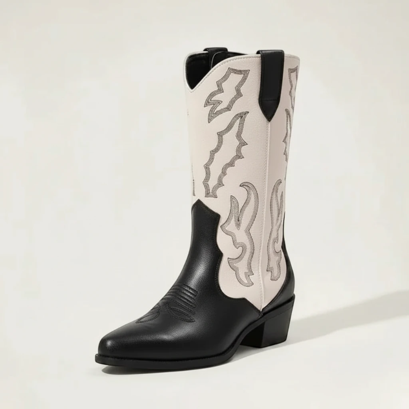 DANIELA Santiag Pour Femme - Yehaw | Noir & Blanc