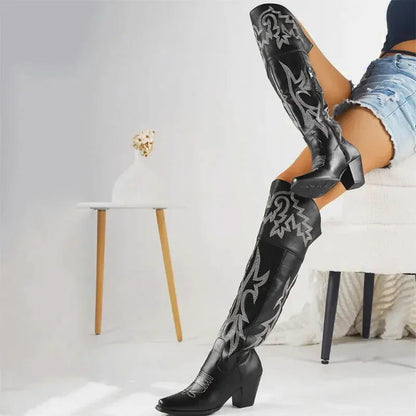 Chaussures femmes Beatrice Santiag Yehaw noires, style élégant avec semelle en cuir et design moderne, taille 36,5.