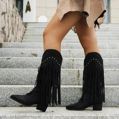Chaussures féminines Bella Santiag Yehaw noir, style moderne avec détails en cuir et semelle résistante, pointure 36.