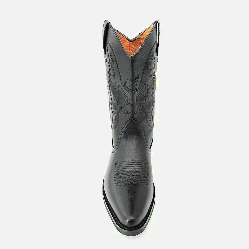 Chaussures Santiag pour homme Yehaw Noires, style élégant avec détails en cuir, pointure 38, pour un look sophistiqué.