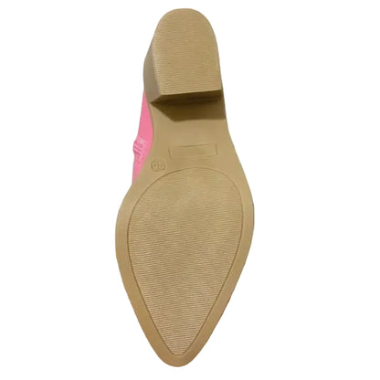Santiags pour femme CARMELA Yehaw en rose, semelle en cuir, design élégant, taille 36.5, chaussures mode et confort.