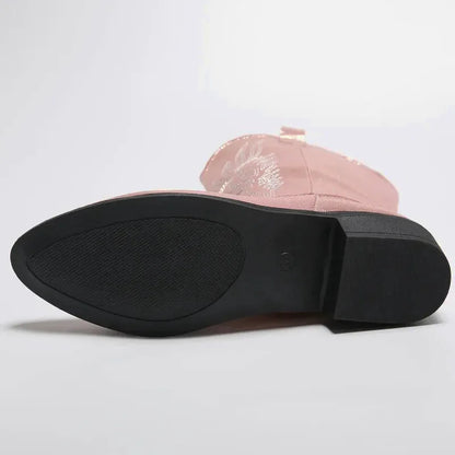 Santiags pour femme Yehaw Catalina Rose, bottines en rose avec détails en cuir, parfaites pour un style élégant et tendance.