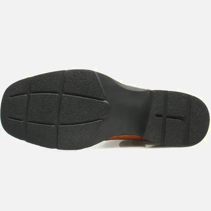 Chaussures charro pour homme Yehaw, santiags marron en cuir avec détails traditionnels, taille 39.5.
