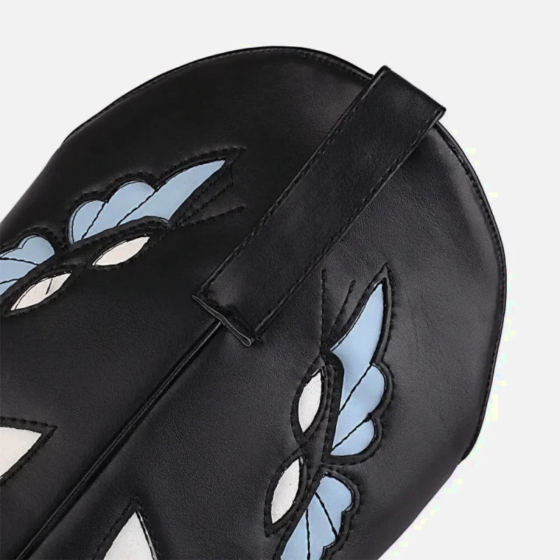 Chaussures santiags pour femme Yehaw Clara en noir et bleu, avec détails en cuir et design élégant.