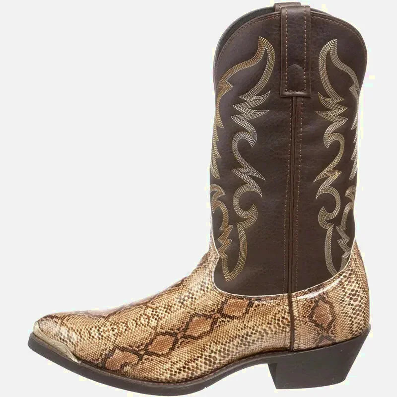 Chaussures Santiag pour homme Yehaw en argile marron, style élégant avec détails en cuir et semelle confortable.