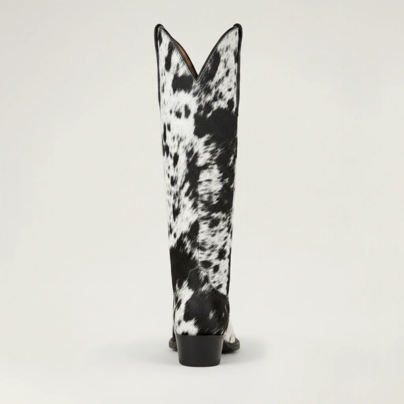 VACHE Santiag Pour Femme - Yehaw | Noir & Blanc