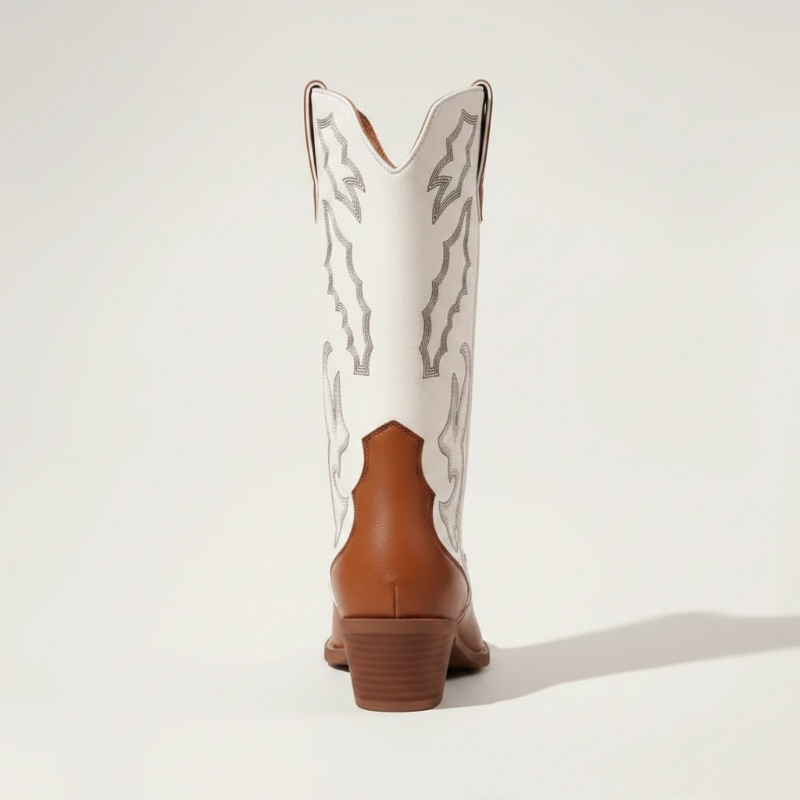 DANIELA Santiag Pour Femme - Yehaw | Marron & Blanc