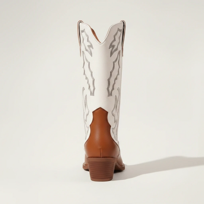 DANIELA Santiag Pour Femme - Yehaw | Marron & Blanc