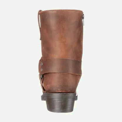 Chaussures santiags pour homme Yehaw Denver en marron, en cuir avec détails classiques et semelle robuste.