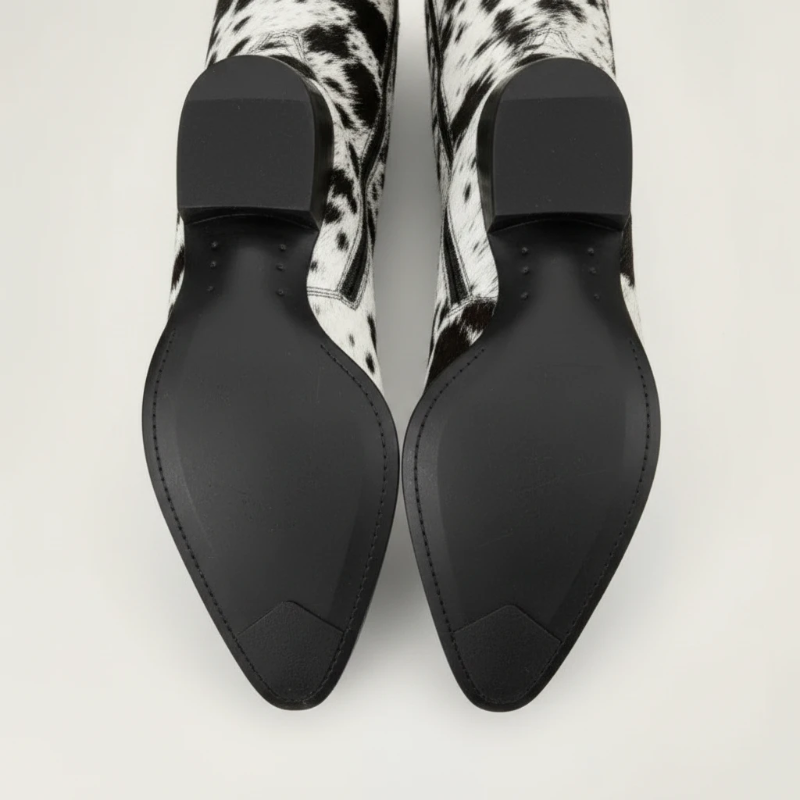 VACHE Santiag Pour Femme - Yehaw | Noir & Blanc