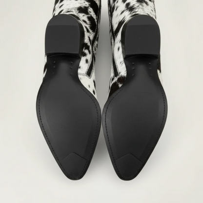 VACHE Santiag Pour Femme - Yehaw | Noir & Blanc