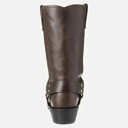 Chaussures Ghost Santiag pour homme Yehaw en marron foncé, en cuir avec détails de style western et semelle robuste.