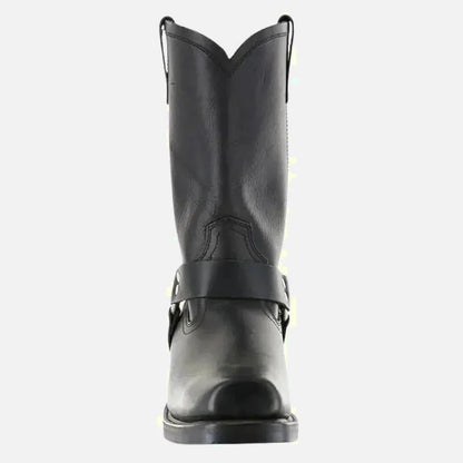 Chaussures Ghost Santiag pour homme Yehaw en noir, vue de face, avec détails du design en cuir élégant.