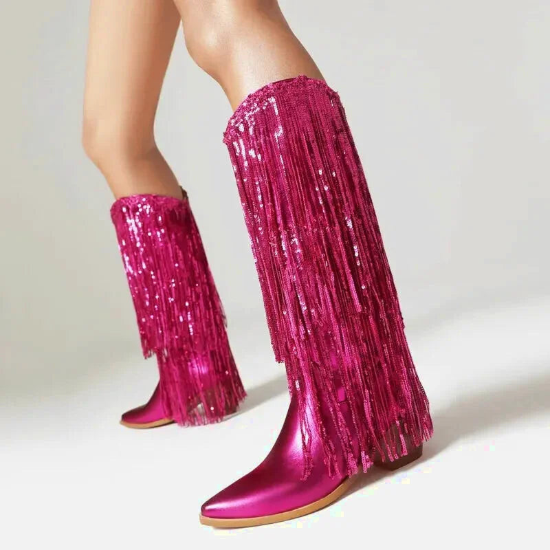 Sandales pour femme HELENE Santiag Yehaw en rose rouge, style élégant et confortable, design tendance pour la saison.