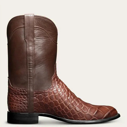 Santiags pour homme Yehaw marron, en cuir, avec semelle robuste et détails élégants, parfaits pour un style décontracté.