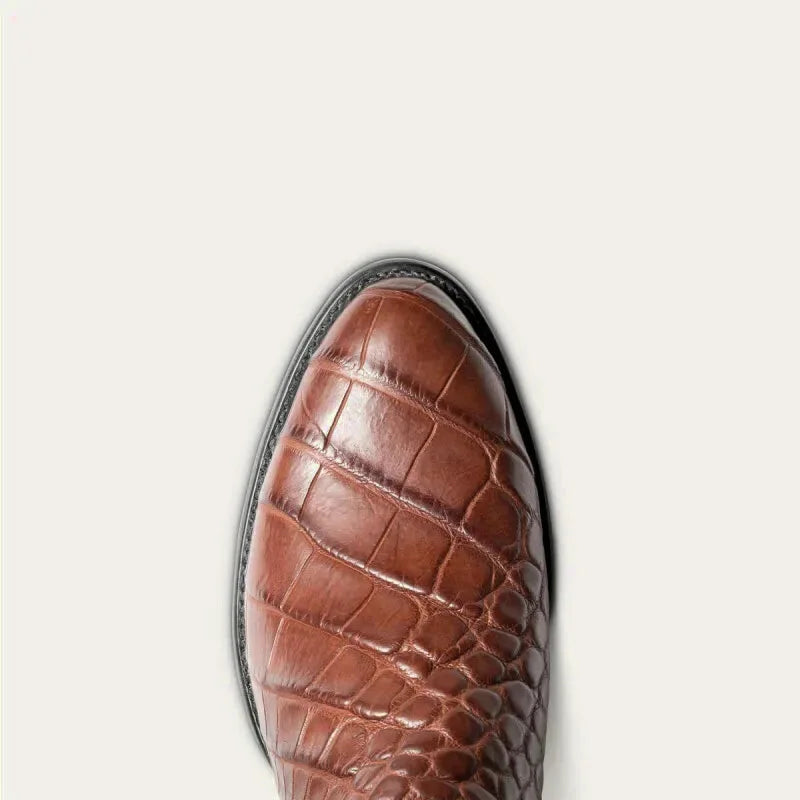 Santiags pour homme Yehaw, modèle Jack, en cuir marron, avec semelle solide et design élégant, taille 38.