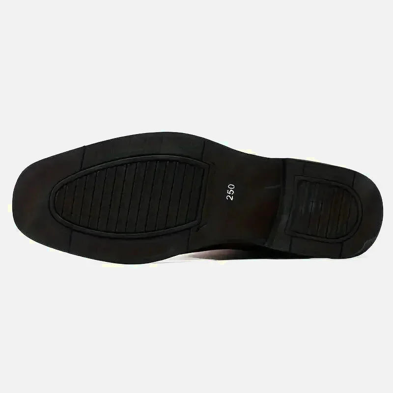 Chaussures JED Santiag pour Homme Yehaw en cuir noir, modèle élégant avec semelle en caoutchouc, taille 38.