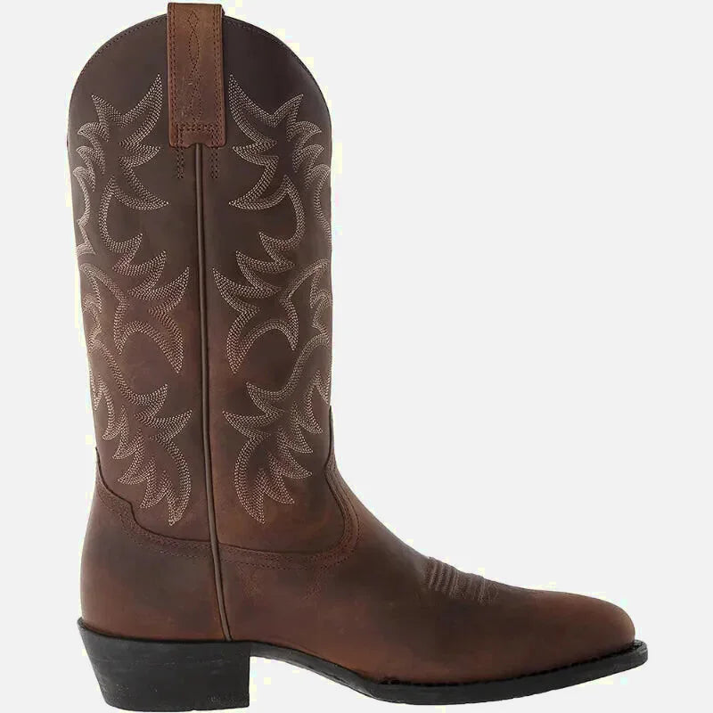 Santiags pour homme Yehaw Marron, bottes en cuir avec détails stylés, parfaites pour un look décontracté ou élégant.