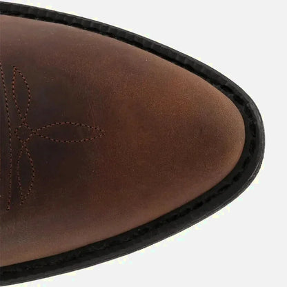 Chaussures santiags pour homme Yehaw en marron, style authentique et élégant, visibles avec détails en cuir et semelle robuste.