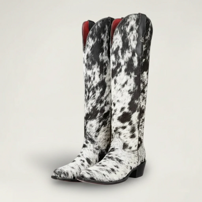 VACHE Santiag Pour Femme - Yehaw | Noir & Blanc