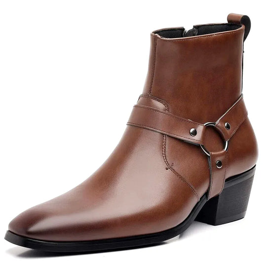 Bottes vaquero pour homme Yehaw MX Milo en cuir café, style décontracté avec finition soignée, chaussures pour homme.