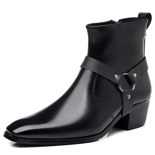 Bottes vaqueras noires pour homme MILO de la marque Yehaw MX, avec détails en cuir et style décontracté.