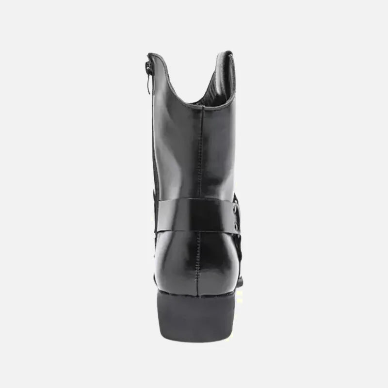 Bottines noires pour homme Yehaw REMINGTON Santiag Yehaw en cuir noir, style santiag, pointure 38.